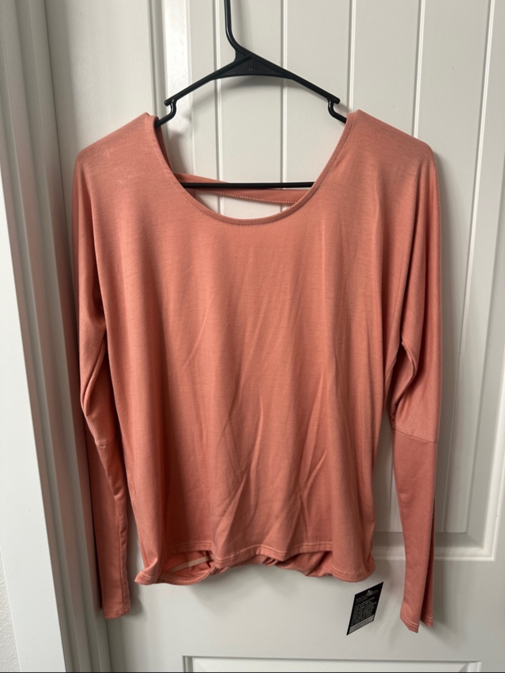 Onzie Scoop-Neck Long Sleeve Top in Dusty Coral